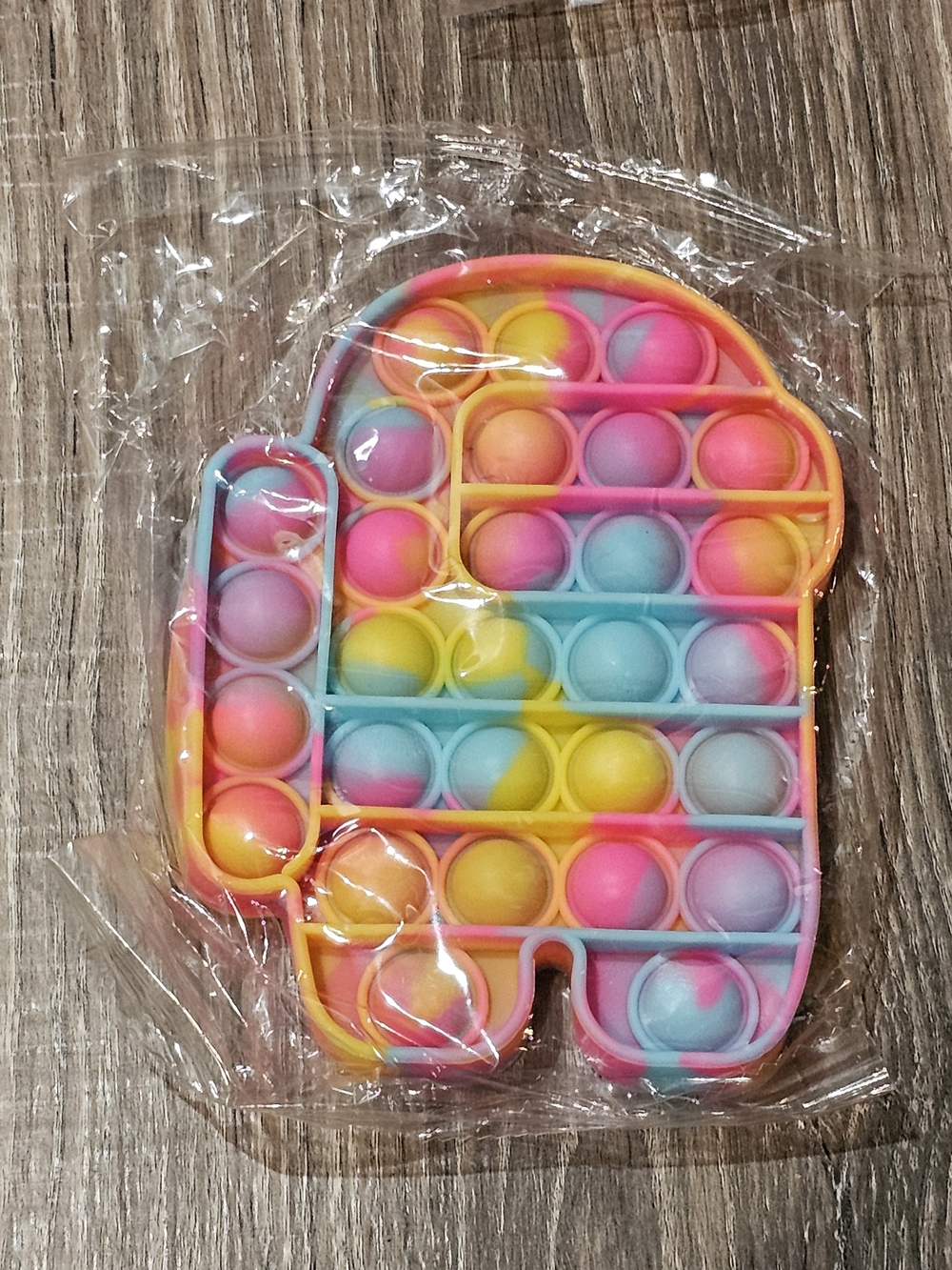Pop It Among us Fidget Toy - Tie Dye Pink, Yellow, Blue